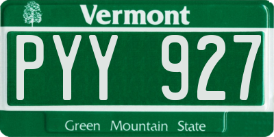 VT license plate PYY927