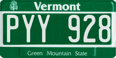 VT license plate PYY928