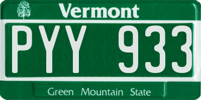 VT license plate PYY933