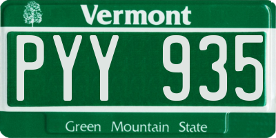 VT license plate PYY935