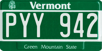 VT license plate PYY942