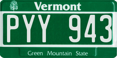 VT license plate PYY943