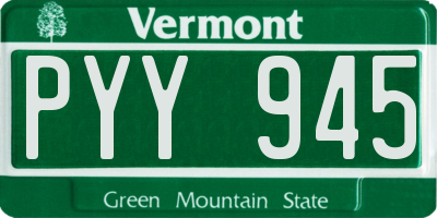 VT license plate PYY945