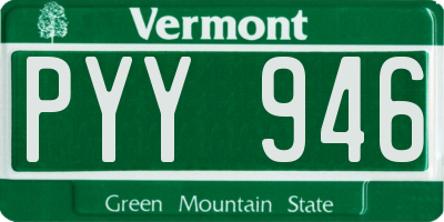 VT license plate PYY946