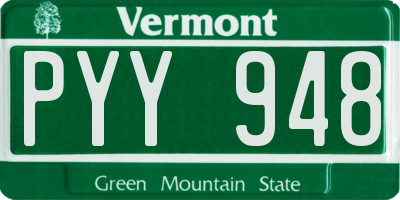 VT license plate PYY948