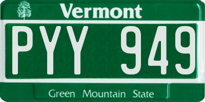 VT license plate PYY949