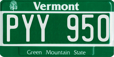 VT license plate PYY950