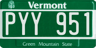 VT license plate PYY951