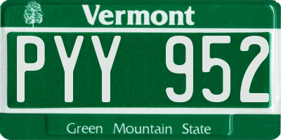 VT license plate PYY952