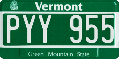 VT license plate PYY955