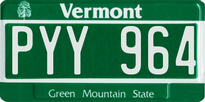 VT license plate PYY964