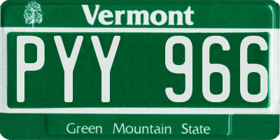 VT license plate PYY966