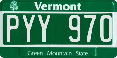 VT license plate PYY970