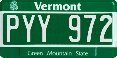 VT license plate PYY972