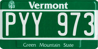 VT license plate PYY973