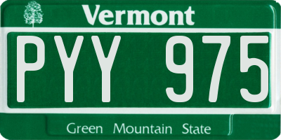VT license plate PYY975