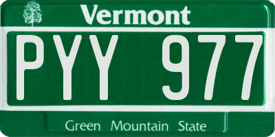 VT license plate PYY977