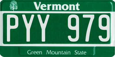 VT license plate PYY979