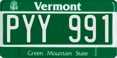 VT license plate PYY991
