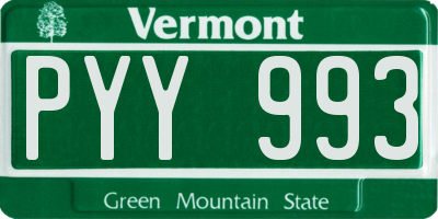 VT license plate PYY993