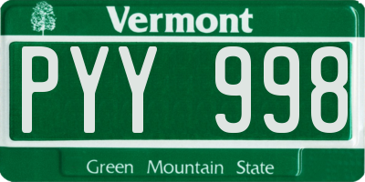VT license plate PYY998