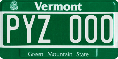 VT license plate PYZ000