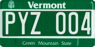 VT license plate PYZ004