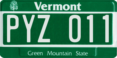 VT license plate PYZ011