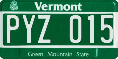 VT license plate PYZ015