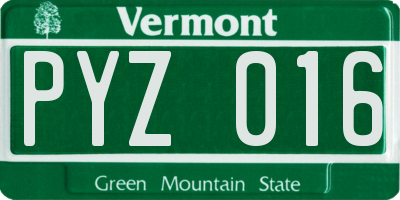 VT license plate PYZ016