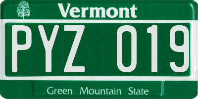 VT license plate PYZ019