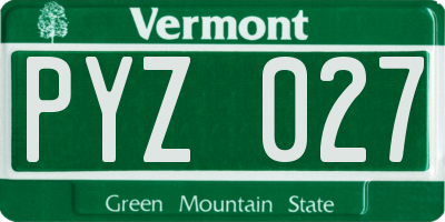 VT license plate PYZ027