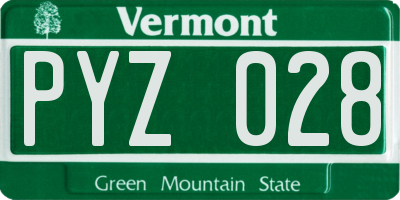 VT license plate PYZ028