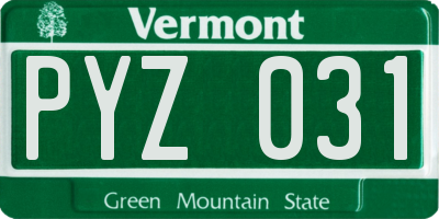 VT license plate PYZ031