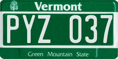 VT license plate PYZ037
