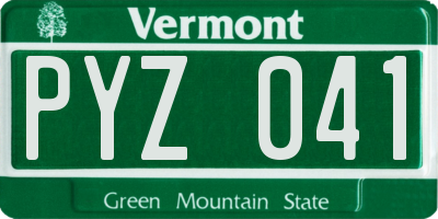 VT license plate PYZ041