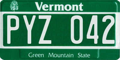 VT license plate PYZ042