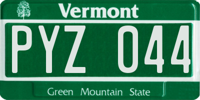 VT license plate PYZ044