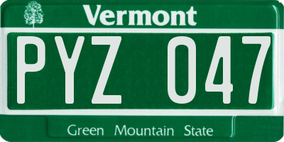 VT license plate PYZ047
