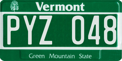 VT license plate PYZ048