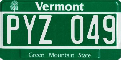 VT license plate PYZ049