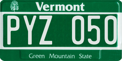 VT license plate PYZ050
