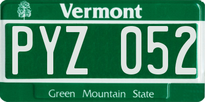 VT license plate PYZ052