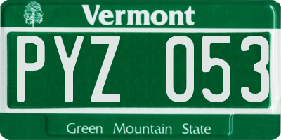 VT license plate PYZ053
