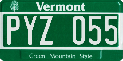 VT license plate PYZ055