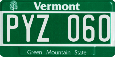 VT license plate PYZ060