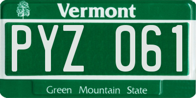 VT license plate PYZ061