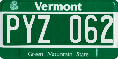 VT license plate PYZ062