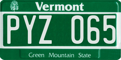 VT license plate PYZ065