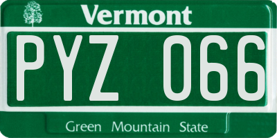 VT license plate PYZ066
